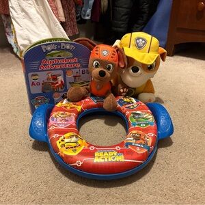 Paw Patrol Bundle: Potty Training Seat, Book, Zuma & Rubble Stuffie